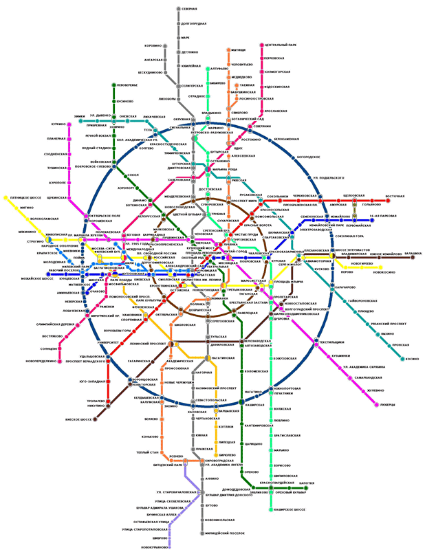 Схема метро москвы на карте города москвы
