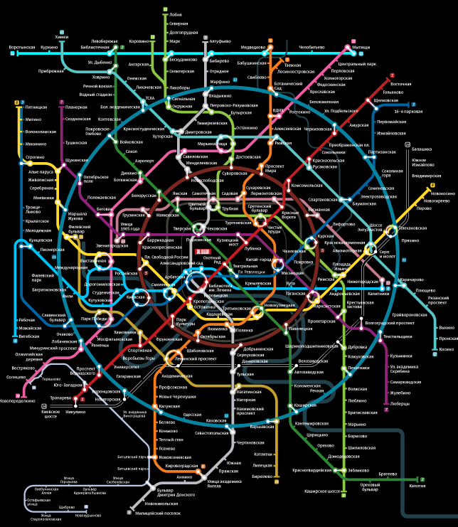 Создание схемы линий Московского метро через сто лет