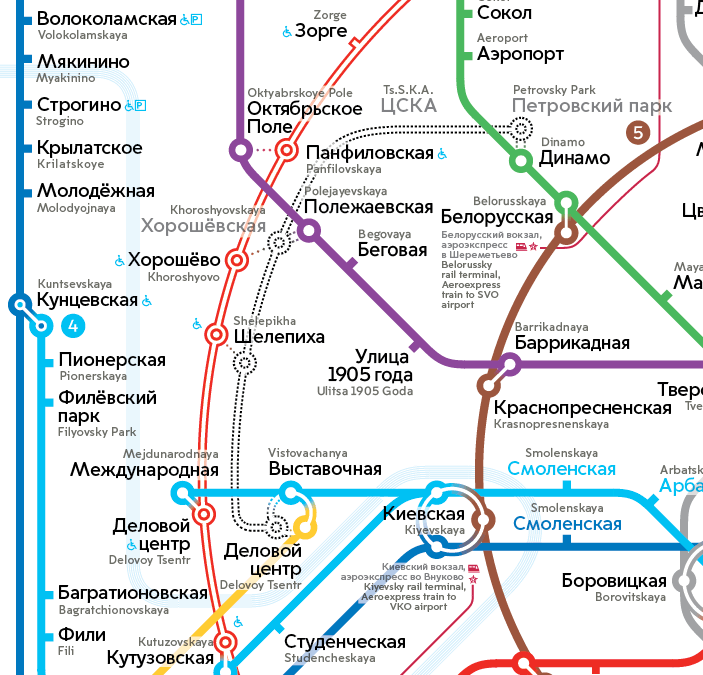 Схема метро Москвы, МЦК, МЦД