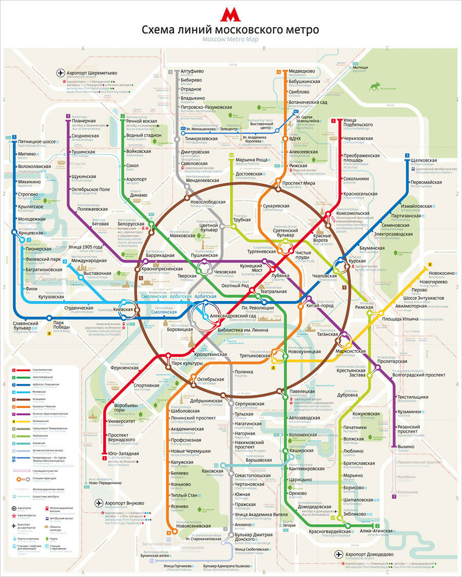 Создание официальной схемы линий Московского метро для вестибюлей