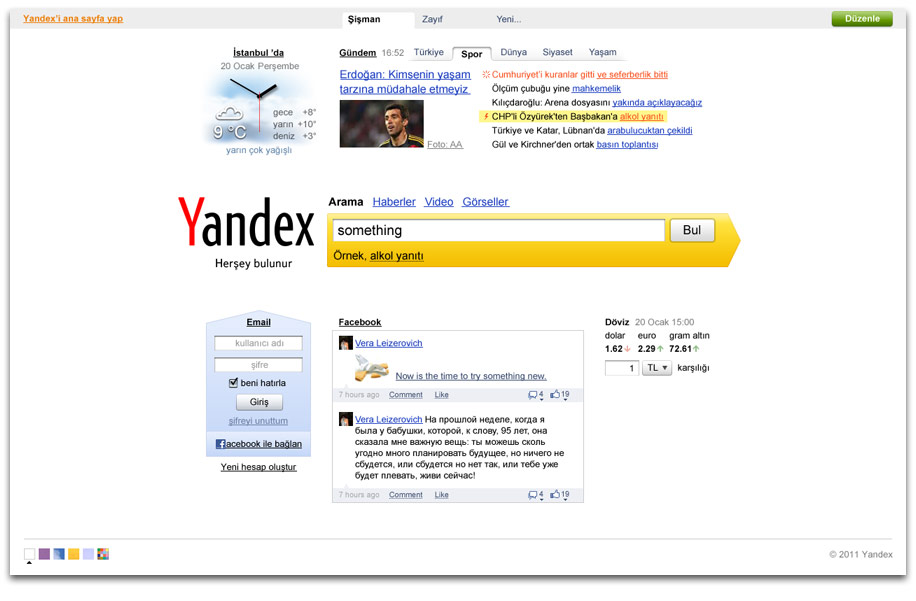 Yandex turkce hp kayak xu800