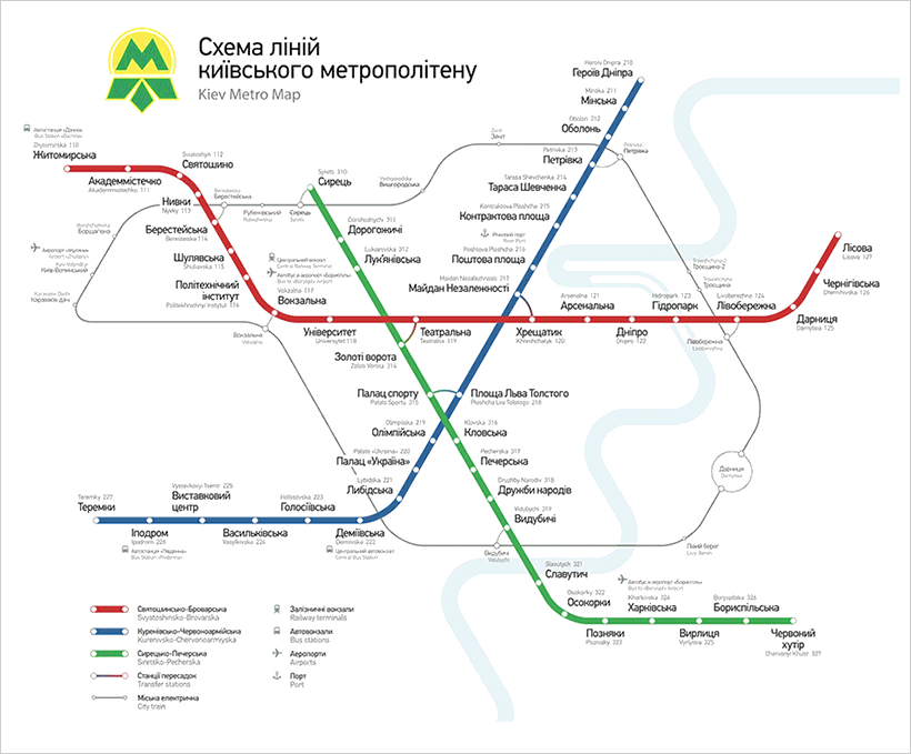 Киевское метро карта метро